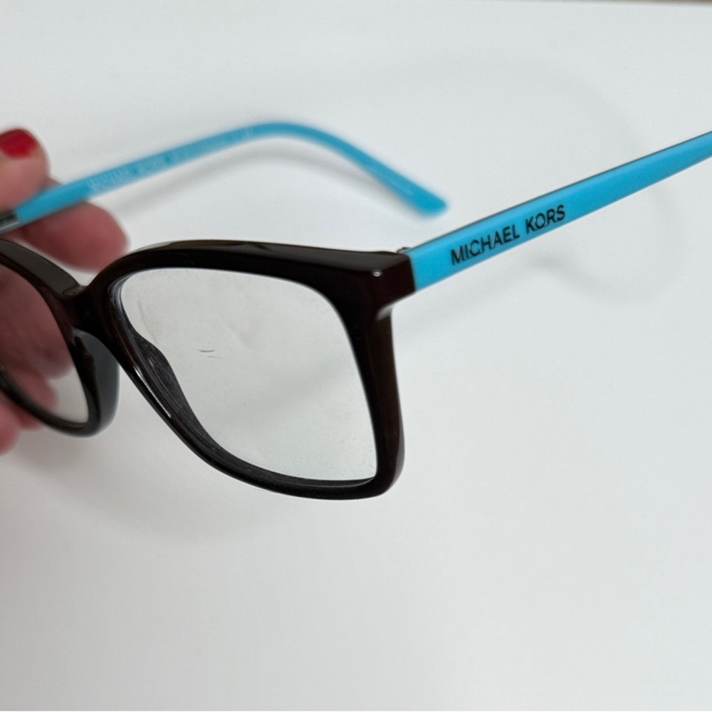 Michael Kors Chocolate Frames with Blue Temples - Picture 1 of 7